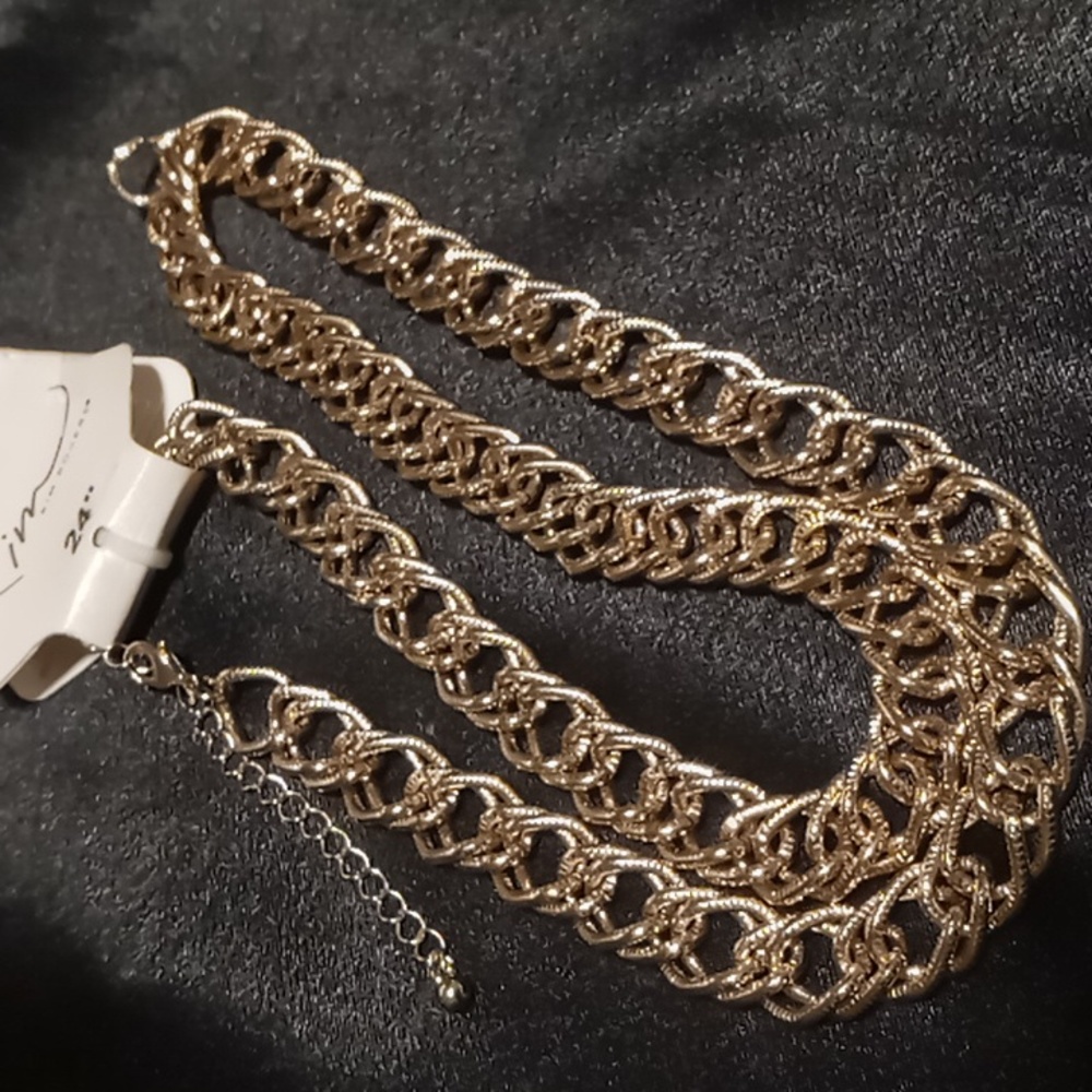KIM Rogers 24 inch long gold double link chain.nwt.